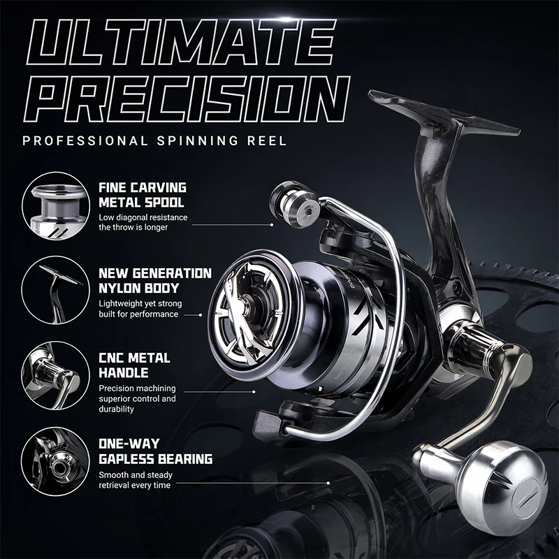 Daiwa Reel Fuego - بكرات صيد DEUKIO بمقبض معدني، بكرة