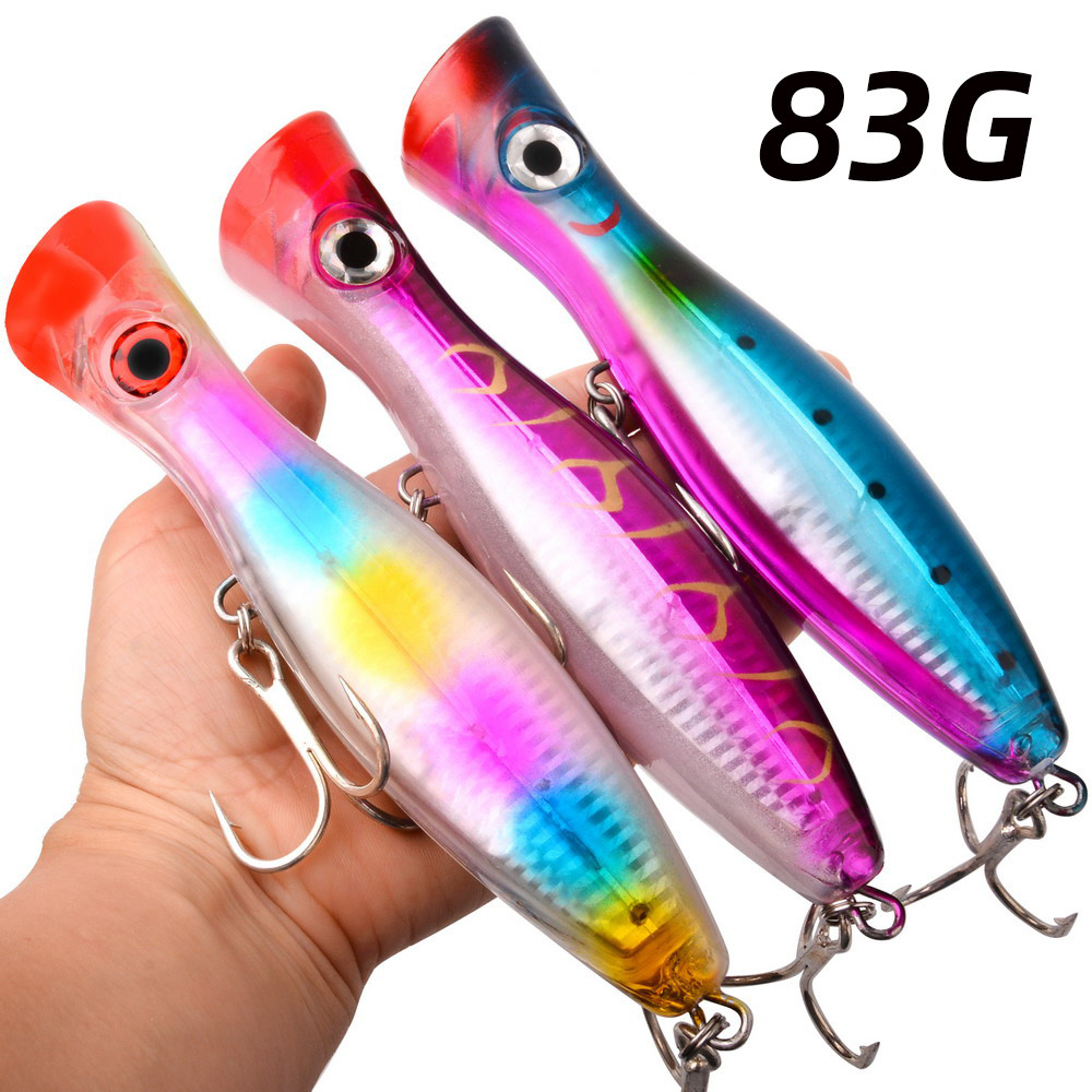 1 قطعة 43 جرام/83 جرام كبير بو - مراجعة Fishing Lure Popper وسعره