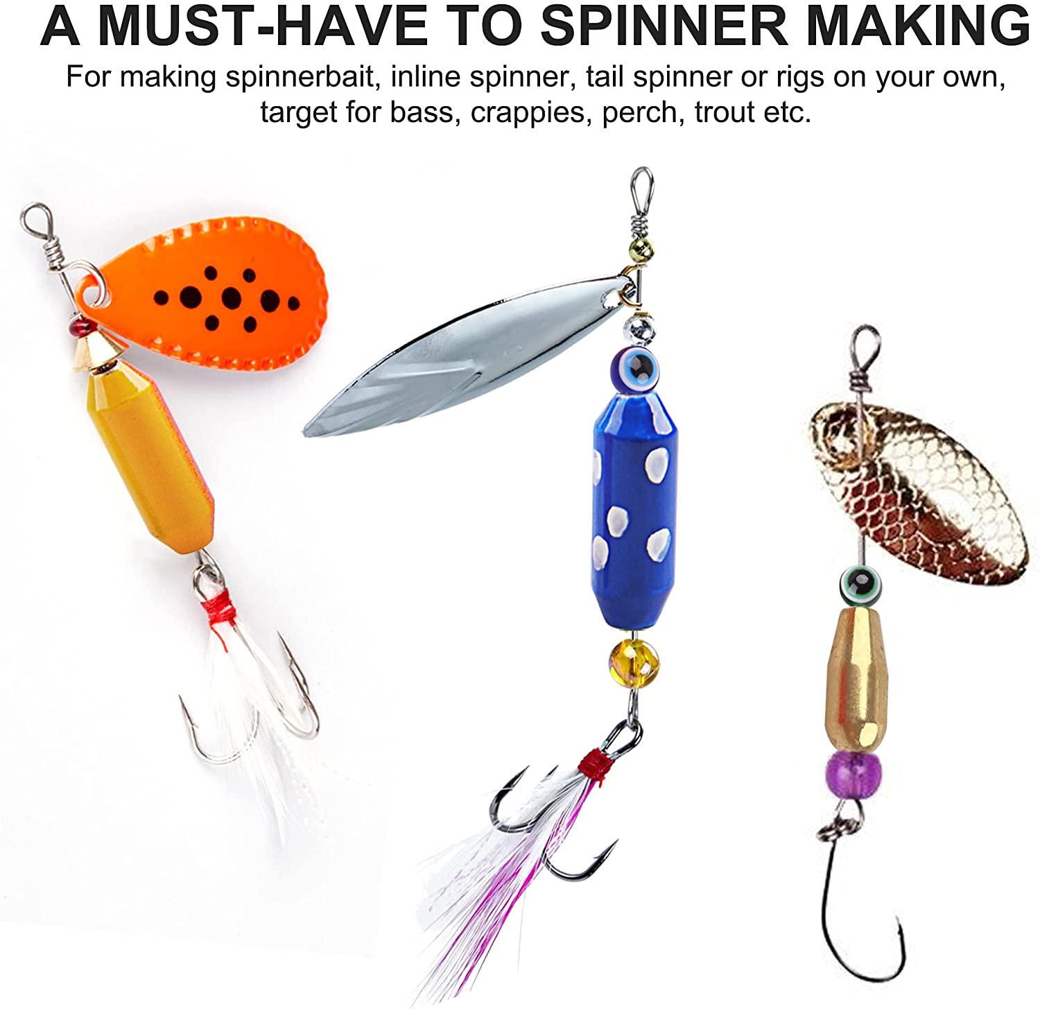 10 قطعة النحاس الصيد سبينر إغر - مراجعة Fishing Lure Accessories وسعره