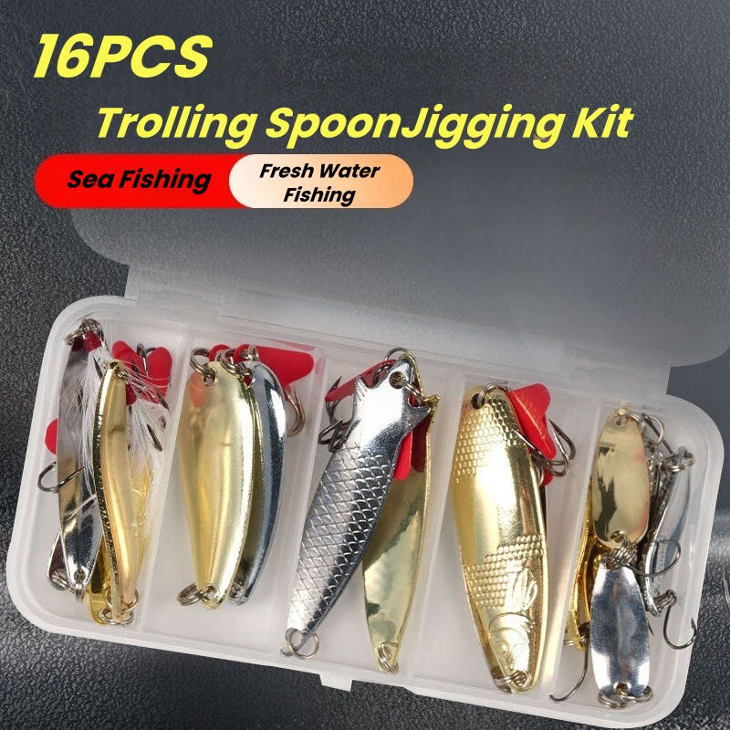 طقم طُعم صيد السمك 16 قطعة، طُ - مراجعة Fishing Lure Swimbait وسعره
